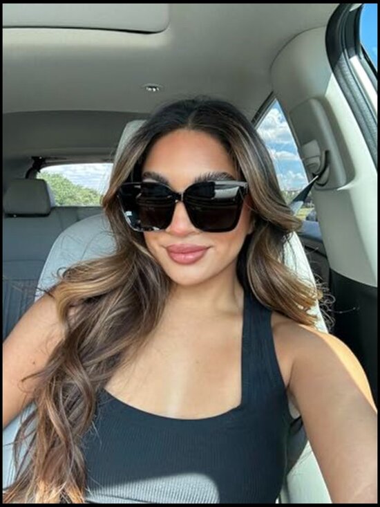 Designer Oversized Square Sunglasses 100% UVA/UVB Protection main image 4